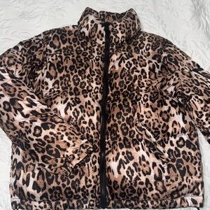 Leopard Print Puffer Jacket